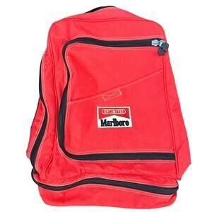 Vtg 90s MARLBORO Red Unlimited Convertible Backpack/Duffle Bag Camping canvas